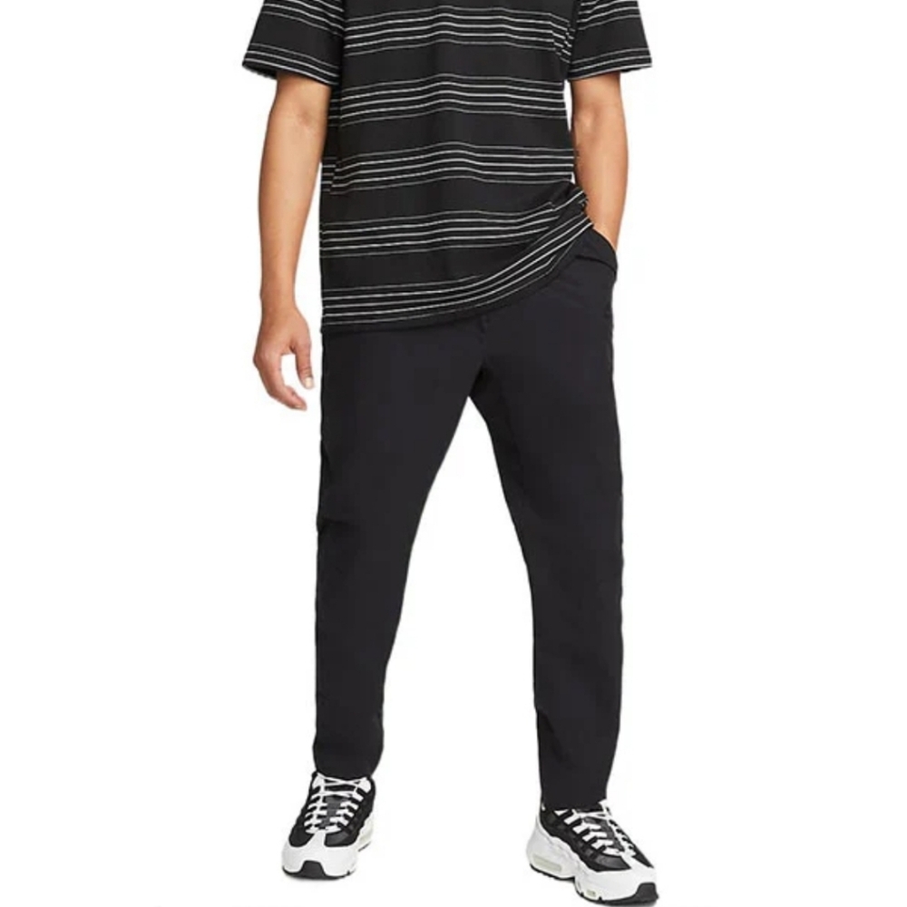 Nike Commuter Elastic Waistband Woven Solid Sports Pants Black Mens S